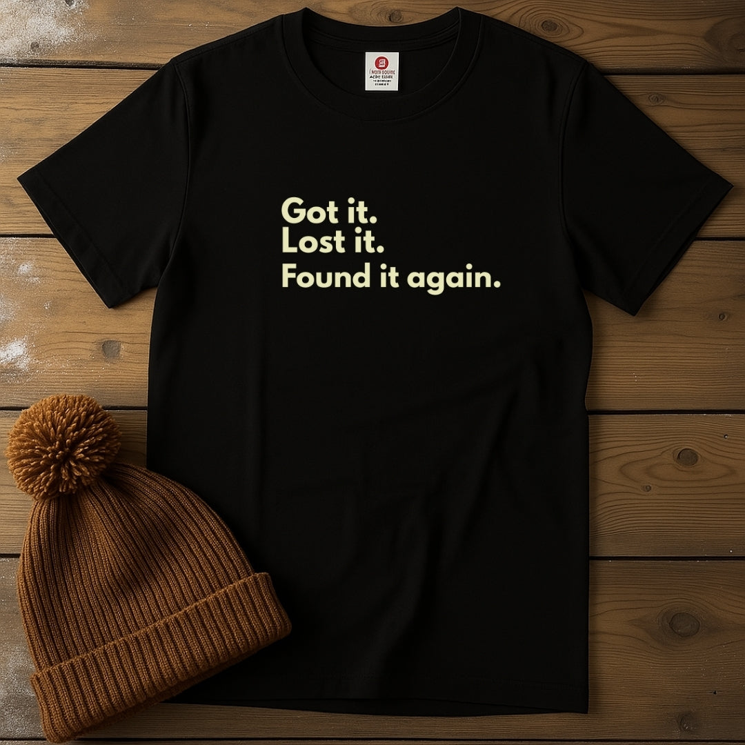 Got it. Lost it. Found it Again. Centred.